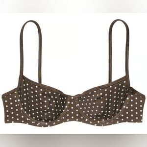 M VS PINK By Frankies Bikinis Swim Buttercup Bikini Top Polka Dot